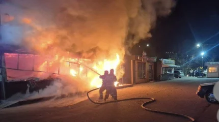 Бургерная загорелась в Конаеве