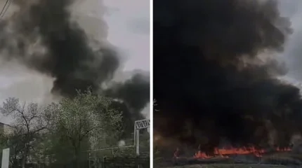 Камыш на пяти гектарах загорелся в Конаеве