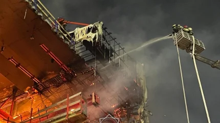 Строящийся мост вновь загорелся в Павлодаре