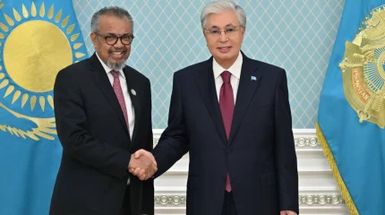 Президент Қасым-Жомарт Тоқаев Дүниежүзілік денсаулық сақтау ұйымының бас директоры Тедрос Адханом Гебрейесуспен кездесті