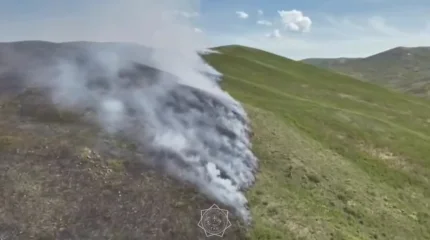 В ВКО более 10 часов с земли и воздуха тушили масштабный пожар на побережье Бухтарминского водохранилища