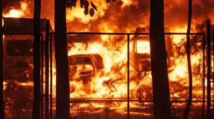 Қазақстанға жіберілетін 17 жүк көлігі жанып кетті