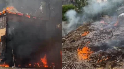Семейде өрт шыққан аумақта полицейлер эвакуация мен қоғамдық тәртіпті қамтамасыз етті