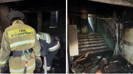 Жители пятиэтажки в Темиртау оказались в огненной ловушке во время пожара