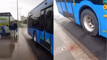 Автобус сбил пенсионерку на остановке в Астане (ВИДЕО)