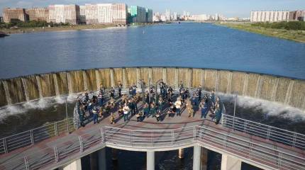Военнослужащие Национальной гвардии исполнили легендарный кюй у водопада Сарқырама