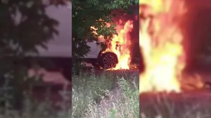 В Семее из-за детской шалости сгорел автомобиль