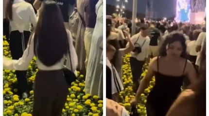 После концерта в Павлодаре посетители прошли по клумбам на набережной (ВИДЕО)