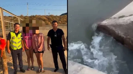 Шымкентте полицейлер өзенге ағып бара жатқан екі қызды құтқарып қалды