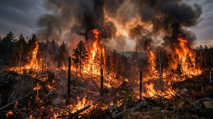 Число очагов лесных пожаров превысило 9 тысяч на фоне экстремальной жары